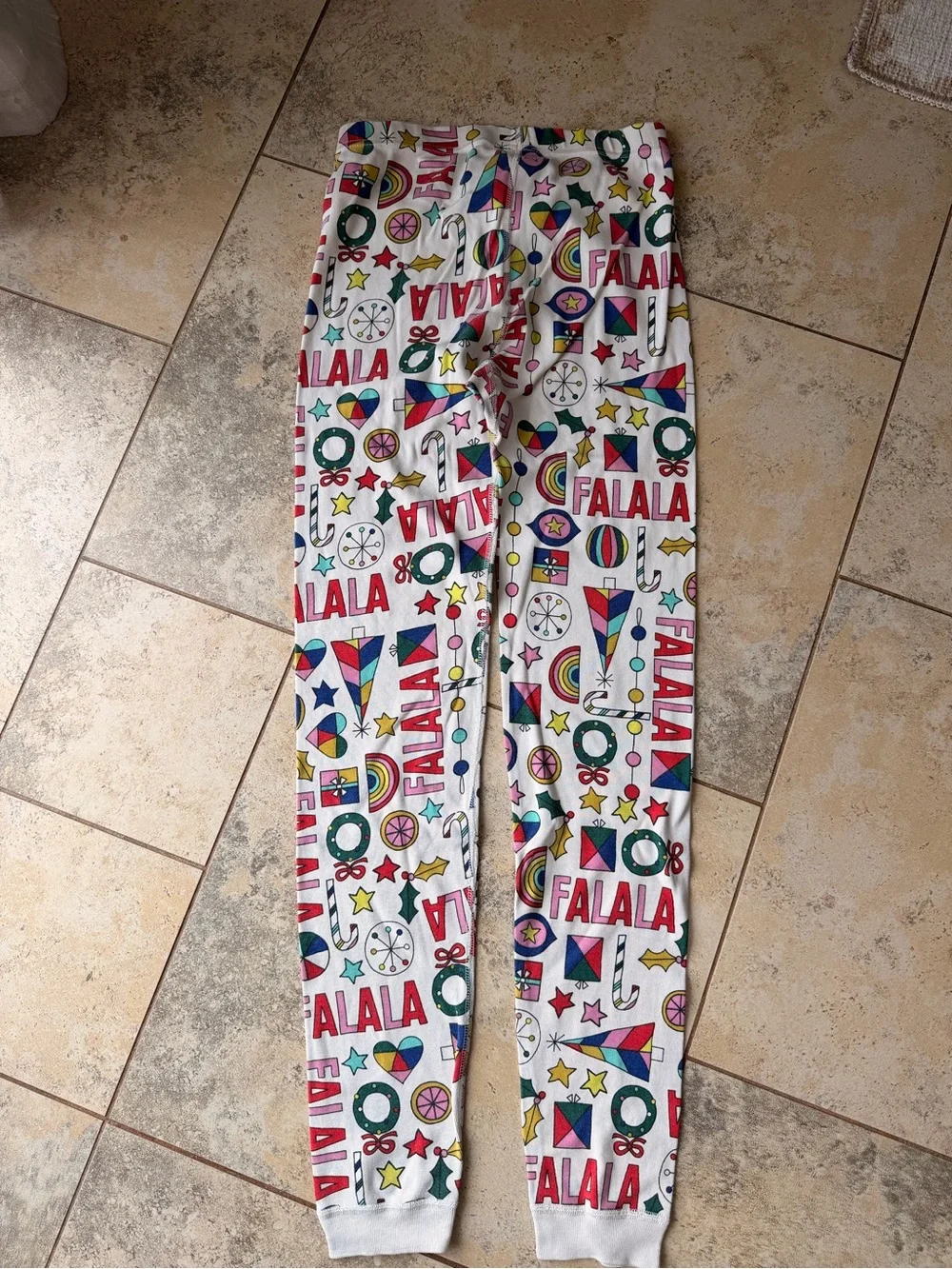 Hanna Andersson 160 US 14 Fa La La Holiday Christmas Pajama Pants Organic Cotton